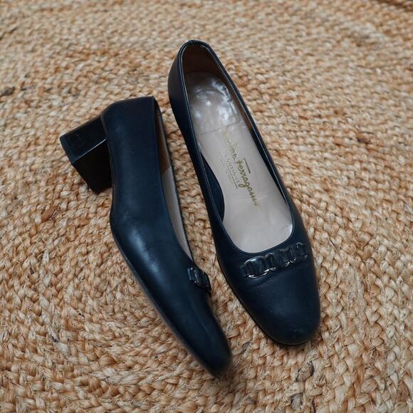 Salvatore Ferragamo Shoes - Ferragamo Boutique Leather Pumps Black 6.5 B
